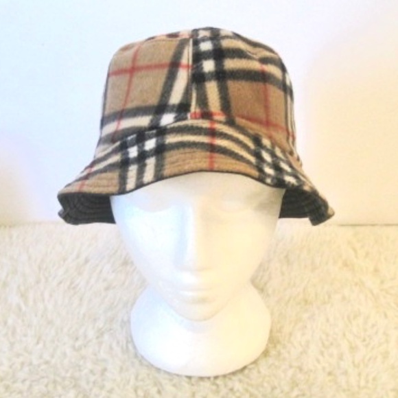 Reversible Check Fleece Bucket Hat - Picture 1 of 7